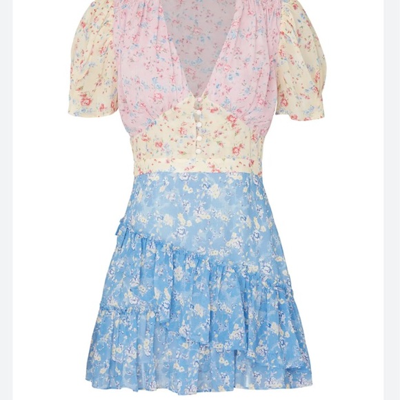 Floral Patchwork Ruffle Dress - Picture 1 of 3